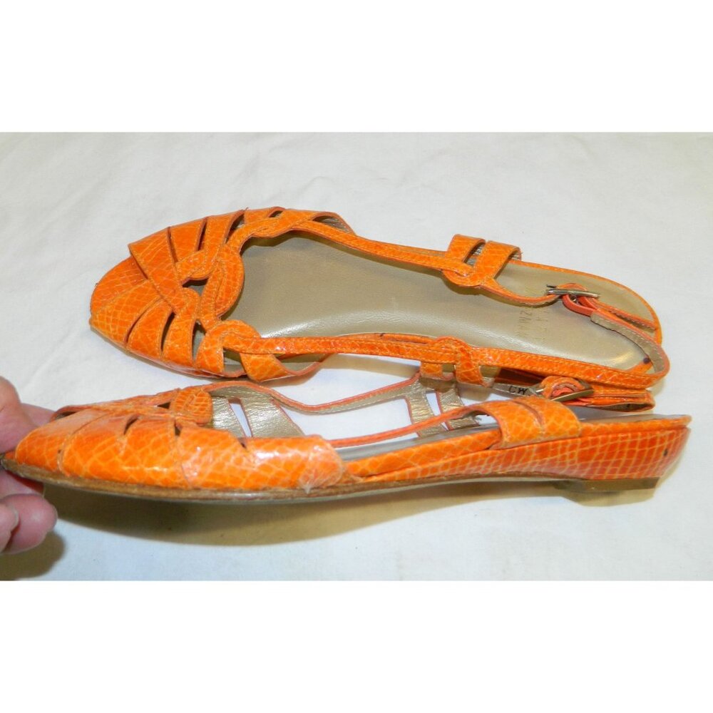 Stuart Weitzman Womens Leather Slingback Sandals In Orange & Green Size 7, 7.5 - Picture 6 of 15